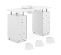 Physa PHY-MT-11 Table De Manucure - 8 Tiroirs, 8 Roues, Aspirateur, Table Onglerie Pliante