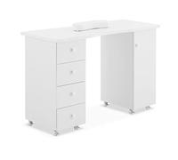 Physa PHY-MT-12 Table de manucure - 4 tiroirs 8 Roues Table onglerie Table manucure Pliante