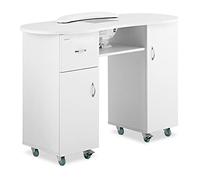 Physa Phy-MT-7 Table de manucure, 1200 x 503 x 803 mm, 1 blanc, avec extraction de poussière et plateau à main, table de manucure, table de manucure