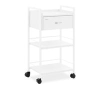 Physa Physa CT-6 Chariot cosmétique 1 tiroir, 3 étagères de 470 x 330 mm, max. 65 kg, acier/MDF/plastique blanc, 4 roulettes Chariot de travail cosmétique Chariot de salon
