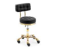 Physa Physa GELA Tabouret à roulettes avec Dossier Noir 150 kg Hauteur réglable 47-61 cm