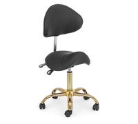 Physa Physa Mannheim Black_Gold Siège Selle - 55-69 cm - 150 kg - Noir/doré siège Selle de Cheval Tabouret à roulettes Tabouret à roulettes Tabouret de Bureau