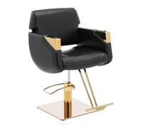 Physa Physa Penryn Black & Gold Chaise de coiffeur avec repose-pieds Hauteur réglable 880-1030 mm Charge max. 200 kg Blanc/doré