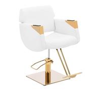 Physa Physa Penryn White & Gold Chaise de Coiffeur avec Repose-Pieds Hauteur réglable 470-630 mm Charge Max. 200 kg Blanc/doré