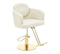Physa Physa WINSFORD Cream & Gold Chaise de Coiffeur avec Repose-Pieds Hauteur réglable 480-630 mm Charge Max. 200 kg Crème/doré
