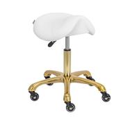physa PHYSA YORK WHITE_GOLD Tabouret selle de cheval - 57 - 75 cm - 150 kg - blanc/doré Siège selle Tabouret selle Tabouret à roulettes Tabouret de bureau