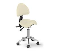 Physa Siège-Selle avec Dossier Assis Debout Ergonomique De Cheval Tabouret Physa Berlin Beige (90-120°, 55-69 cm, 150 Kg, Pivotant, roulettes, Beige)