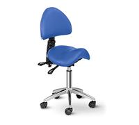 Physa Siège-Selle Avec Dossier Assis Debout Ergonomique De Cheval Tabouret PHYSA BERLIN BLUE (90-120°, 55-69 cm, 150 Kg, Pivotant, Roulettes, Bleu)