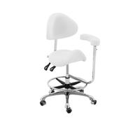 physa Siège-selle de cheval avec accoudoir - Dossier et siège réglables en hauteur - 51 - 61 cm - 150 kg - Blanc PHYSA WUPPERTAL WHITE