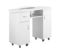 physa Table de manucure - 1 200 x 503 x 803 mm - Blanc - Avec aspiration et repose-main PHY-MT-7