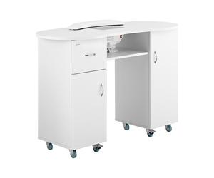physa Table de manucure - 1 200 x 503 x 803 mm - Blanc - Avec aspiration et repose-main PHY-MT-7