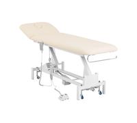 physa Table de massage électrique - 1 moteur - 100 W - 207 x 68 x 53 - 92 cm - 200 kg - Blanc/ beige PHYSA LILLE BEIGE
