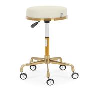physa Tabouret de bureau 51 - 64 cm 150 kg beige/or - Tabouret pivotant Tabouret ergonomique Tabouret à roulettes professionnel