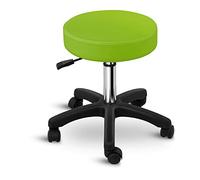 Physa Tabouret De Bureau À roulettes Travail Aversa Green (Vérin Gaz, Hauteur 45-58 cm, Max 150 Kg, Revêtement PVC, Vert)