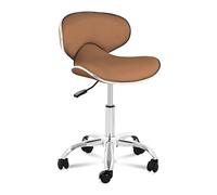 Physa Tabouret De Bureau avec Dossier À roulettes Coiffeur De Travail Siège D'Atelier Physa Munich Cappucino (Support Lombaire, Hauteur 48-62 cm, Pivotement sur 360°, 5 roulettes, 150 kg Max.)