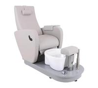 physa wellness & lifestyle Havana Chaise soins des pieds électrique repose-pieds 105 W 200 kg Gris Dossier inclinable : 105-140° Repose-pieds intégré robinet vidange et douchette Chaise cosmétique