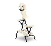 Physa Wellness & Lifestyle Montpellier Beige Chaise De Massage Assis Pliante Transportable Professionnelle (Cadre : Acier, Revêtement : PVC, Capacité : 160 kg, Sac Compris)