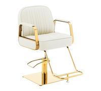 Physa Wellness & Lifestyle Staunton Cream & Gold Chaise de Coiffeur avec Repose-Pieds Hauteur réglable 560 x 730 mm Charge 200 kg Crème