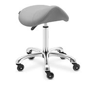 Physa York Dark Gray Tabouret Selle De Cheval Siège Ergonomique Avec Rembourrage En Cuir Synthétique Hauteur Réglable 57-75 Cm Charge Max 150 Kg