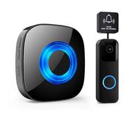 PHYSEN Relais de Signal Sans Fil, WET03B kit d’Extension Carillon Sans Fil, Compatible avec Toutes les Sonnettes Blink, 58 Mélodies & 5 Niveaux de Volume, 1 Convertisseur et 1 Récepteur