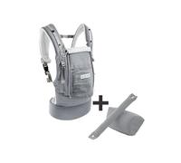 Bundle Porte-Bebe Physiocarrier + Pack Accessoires Naissance - Coton - Elephant - Tablier Elephant Poche Elephant Gris