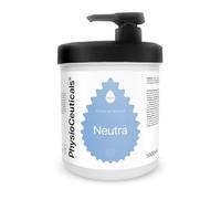 PHYSIOCEUTICALS - Crème de Massage Neutre professionnelle 1000 ml + Pompe doseuse - Base sans parfum à la vitamine F - Idéale pour la physiothérapie, le chiroprassage et les spécialistes