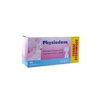 PHYSIODOSE Sérum Physiologique - 1 Boîte de 40 Unidoses 5 ml - Hygiène Nez et Yeux, Complément Idéal au Mouche Bébé, Seringue Nasale et Pipette Nez (Lot de 6)