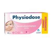 Physiodose Sérum Physiologique Bébé - 40 Unidoses Stériles 5 ml - Nez, Yeux | Stérile, NaCl 0,9 %, sans conservateur - 40 unidoses - lavage du nez et des yeux, dès la naissance, enfant et adulte