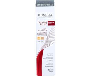 PHYSIOGEL Calming Relief Crème de jour teintée anti-rougeurs SPF30 - Soin du visage apaisant pour les peaux sujettes à la rosacée et à la couperose - Crème pour le visage avec céramides, protection UV