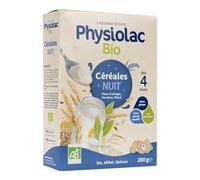 Physiolac - Céréales Bébé Bio Nuit Dès 4 Mois - Boîte 200G - Sans Gluten ni Sucres Ajoutés - Riz Millet Quinoa - Avec Fleur d’Oranger Verveine et Tilleul - Préparation Instantanée