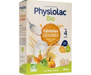 Physiolac Céréales Légumes Dès 4 Mois Bio 200g