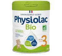 Physiolac - Lait de croissance Bio 3ᵉ Âge - Boîte 800G - Pour Enfants de 10 Mois à 3 Ans - Sans Huile de Palme - Lait Français Avec Crème de Lait DHA Fibres GOS FOS et Fer Assimilable