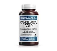 PHYSIOMANCE CANDILIANCE GOLD | Pépins de Pamplemousse Olivier Trans-resvératrol | Lactobacillus helveticus | 10 milliards d’UFC | Action contre Candida albicans | 90 Gélules | Laboratoire THERASCIENCE