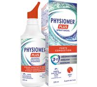 Physiomer Plus Spray Nasal Décongestionnant Nez Bouché-Allergie-Sinusite-Rhinite Flacon 135ml