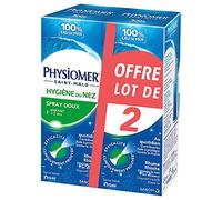 Physiomer Spray Doux - Spray nasal 100% Eau de mer - Dispositif médical - Hygiène du nez - Rhume et Rhinite - Utilisation quotidienne - Dégage le nez en douceur - à partir de 2 ans - Lot de 2x135ml