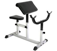 PHYSIONICS® Banc à biceps 200 kg, pupitre et repose-barre réglables | Siège réglable sur 5 positions, pupitre sur 4 et support de barre sur 6, avec charge maximale de 60 kg