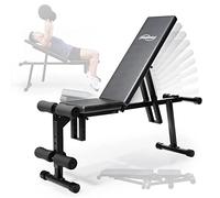 Physionics® Banc de Musculation Inclinable - Pliable, avec Dossier Réglable en 10 Positions et Siège en 4 Positions, pour entraînement complet du corps, Charge Max. 200kg - Multifonction, Fitness, Gym