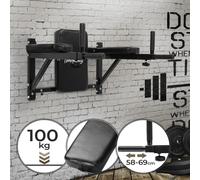 Physionics® Barre À Dips Murale - Poignées Rembourrées Extensibles, Max. 100 Kg - Chaise Romaine Murale Pour Musculation