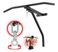 Physionics® Barre Traction avec Support Sac Frappe - Montage Mural, Acier, Charge Max 100kg, Équipement 2 en 1 - Pull Up Bar, Support Mural pour Boxe