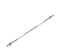Physionics® Barre d'Haltère Longue - 120 cm, Diamètre 30 mm, Acier Chromé, avec 2 Fermoirs en Forme d'Étoile, Poignées Antidérapantes - Barre de Musculation, Haltérophilie, Gym, Fitness