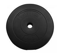 Physionics® Disques Poids - Set 2 x 2,5/5/10/15kg, Ø 27mm, Revêtement en Plastique - Plaques pour Haltères, Fitness, Musculation (2 x 5kg)