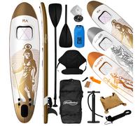 Physionics® Stand Up Paddle Board - 366x80x15 Cm, Gonflable, Siège/Fenêtre/Pagaie/Pompe/Laisse, Or Rose - Planche De Sup, Kayak