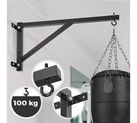 Physionics® Support pour Sac Frappe - Mural, en Acier, Charge Max 100kg, Noir - Fixation, Suspension Boxe, Punching Bag, MMA, Muay Thai, Kickboxing, Arts Martiaux