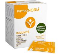 Physionorm Immunité Complément Alimentaire - Booster Système Immunitaire - Combat Les Infections - Ferments Lactiques, Zinc, Vitamines C, Vitamine D - 10 Sachets Double Dose - Fabriqué en France