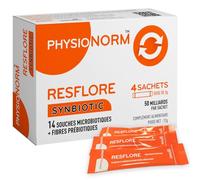 Physionorm™ Resflore - Rééquilibre la Flore Intestinale - 50 milliards d'UFC - 14 Souches - Complément Alimentaire - Cure Flash - 8 Sachets