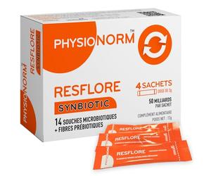Physionorm™ Resflore - Rééquilibre la Flore Intestinale - 50 milliards d'UFC - 14 Souches - Complément Alimentaire - Cure Flash - 8 Sachets