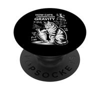 Physique des Chats Comment Les Chats comprennent la gravité | Funny Cat PopSockets PopGrip Adhésif