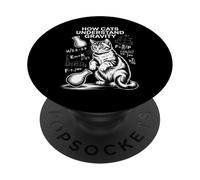 Physique des Chats Comment Les Chats comprennent la gravité | Funny Cat PopSockets PopGrip Adhésif