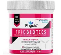 Physis Orale Femme | 120 Cachets | Traitement Muguet, Cystite, UTI &Vaginite Bactérienne | Bactéries Utiles | 3in1 Flore Intestinale Saine, Réduit Gonflements & Contrôle les Levures
