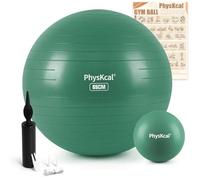 PhysKcal Balle de Gymnastique de 65 cm Vert, épaisseur Verte et 23 cm, Lot de Boules de Pilates, Anti-éclatement antidérapant